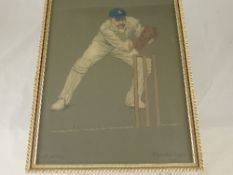 Two Original Trevallier Taylor Cricket Drawings, of The Honourable Francis Stanley Jackson and A A