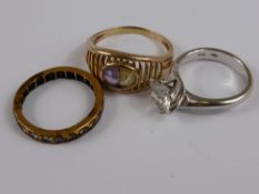 Miscellaneous Rings, including a 9 ct gold and Spinel, size M; 9ct gold Amethyst and Citrine ring