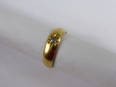 A Gold and Diamond Solitaire Diamond Ring, size K, approx 3 gms