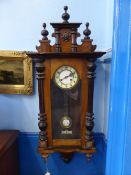 A Mahogany Cased Vienna Regulator Wall Clock.