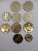 Miscellaneous Silver Proof Coins, including South African coin; Trinidad and Tobago $5.00; Gambia