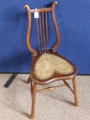 Victorian Mahogany Lyre Back Chair, with heart shaped seat.