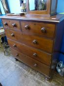 A Victorian mahogany chest of drawers having two short and three graduated long drawers, approx. 109