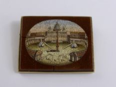 An Antique Gold Micro-Mosaic Brooch, depicting the `St Peters Square Roma`, approx 5.5 x 4 cms.