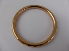 A lady`s 9 ct rose gold Chester hallmark bangle, approx. 220 gms.