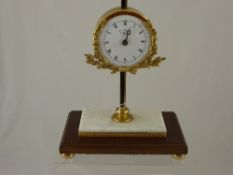 Late 20th century Thwaites & Reed, Clerkenwell, London gilt brass rack clock mounted on a marble and