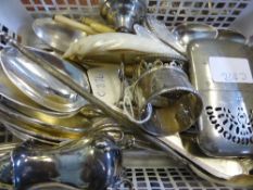 A collection of silver and silver plate incl. fish servers, WMF spoons, two serviette rings,