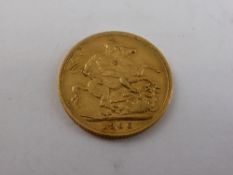 Edward VII 1906 Full Gold Sovereign, approx 8 gms