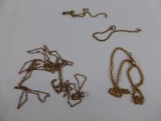 Antique 9ct Rose Gold Muff Chain, together with another 9ct yellow gold part fob chain and two other
