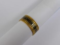 A Georgian Gold and Black Enamel Mourning Ring, worded Mrs M. Rogers died 8th April 1802, age 59