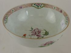 A 19th century Famille Rose porcelain bowl depicting tree peonies, waf.