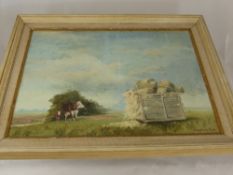 Marjorie Cox (British) 1915 - 2003, Oil on Canvas, depicting a pastoral scene, signed bottom