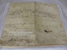 An 18th Century Vellum Conveyance Document dated 19th May 1798 and a later additional indenture