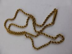 14 / 18 ct Gold Rope Chain, approx 4.5 gms