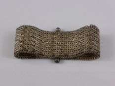Antique Silver Mesh Cuff Bracelet, 3 cms in width, approx 49 gms