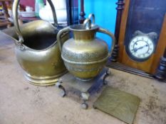 Miscellaneous Brass, including coal scuttle and an Art Nouveau trivet.