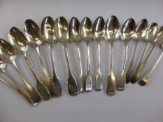 Miscellaneous Solid Silver Georgian Teaspoons, two with m.m RR; two with m.m TD; two with m.m W.S;