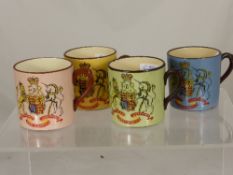 Four Ceramic Commemorative Mugs, commemorating the Coronation of Queen Elizabeth II, June 2nd 1953.