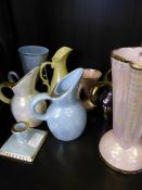 A Quantity of English Lustre Ware including porcelain jug, Sadler candlestick holder and