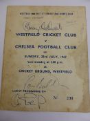 An Autographed Lucky Programme, for the charity match Westfield Cricket Club v Chelsea Football Club