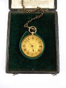 A Lady`s Antique 18 ct Gold Pocket Watch, the case stamped 8048, the movement stamped Milleret