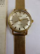 Gentleman`s 9 ct Gold Omega Seamaster de Ville Automatic Wrist Watch, the wrist watch on 9 ct gold