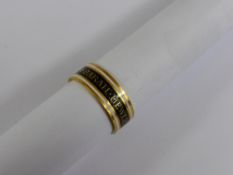 A Georgian Gold, Black and White Enamel Mourning Ring, worded Sarah Hewitt OB 13th September 1797 AE