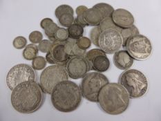 A Collection of Miscellaneous Solid Silver GB Coins, including half crowns, florins, shillings,