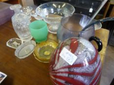 A Collection of Miscellaneous Glass, including Edwardian footed trifle bowl and four matching