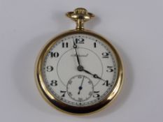 Tacy Watch Company Gentleman`s Pocket Watch, Swiss made, seven jewel, gold filled case, screw