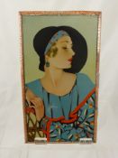 A Vintage Biscuit Tin depicting a 1920`s lady.