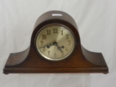 A Circa 1940 Oak Cased Napoleon Mantel Clock, approx 22.5 x 33 cms