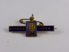 A very rare metal Gatwick racecourse member`s badge from the 1925 season, made by Lewis of