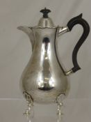 Solid Silver Coffee Pot, Edinburgh hallmark, m.m BS (Brook & Sons), approx 470 gms on hoof feet,