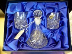 Miscellaneous Cut Glass, including Royal Scot Lead Crystal Two Tumbler and Whisky Set, Edinburgh