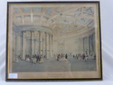 A Hand Coloured Lithograph depicting the Centre of Exchange Newsroom, Newcastle. Pub by F.