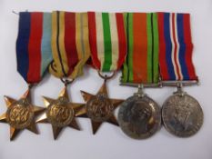 A group of five Second World War Medals incl. Defence Medal, War Medal, 1939 - 45 Star, Africa Star