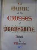 An 1871 book of original pen and ink drawings of "" The Runic and other Crosses of Derbyshire "" by