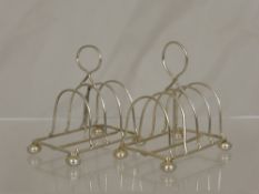 Two Solid Silver Wire Toast Racks, Chester hallmark, m.m N & H, approx 80 gms.