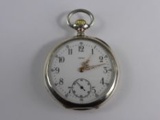 A Silver Cased 15 Jewel Gentleman`s Pocket Watch, marked Omega (possible marriage) .800 silver