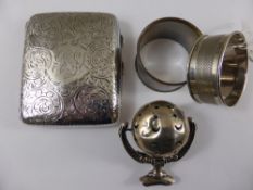 A solid silver cigarette case, the gilded case having a floral engraved pattern (est. weight 85
