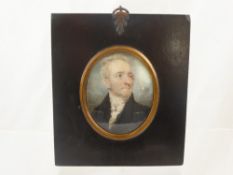 An Original Portrait Miniature, depicting a fine gentleman, monogram WB dated 1810 (?).