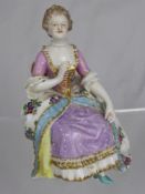 19th Century Meissen Figurine, depicting young lovers together with one other of a seated lady,