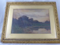 Joseph Knight 1837-1909 Original Water Colour, depicting fishermen in a meadow landscape 48 x 35