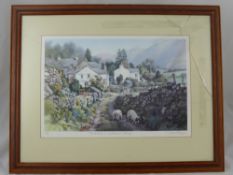 Judy Boyes - two limited prints "" Troutbeck, a Lakeland Village ""  615 / 850, est. 40 x 27 cms