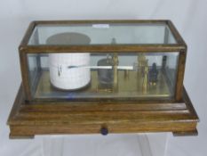 A Vintage Oak Case Negretti & Zambra Barograph.