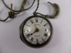 A 1767 Solid Silver Pair Cased Pocket Watch,m John Chapman, London, the pocket watch having