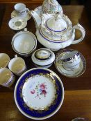 Miscellaneous English Victorian Porcelain, including three Lustre Ware Coffee Cans, single gilded