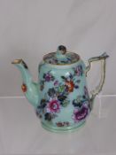 An Early 19th Century Davenport Teapot, hand painted in China in the oriental fashion, approx 18