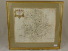 A Hand Coloured Antique Robert Morden Map of Warwickshire, sold by Abel Swale, Awnfham & John